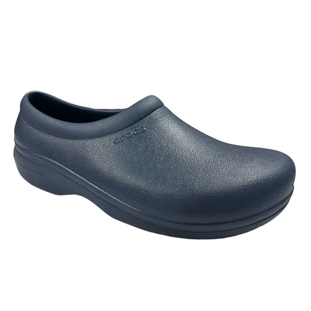 Crocs Clogs Unisex W8 M6 Blue Slip Resistant Slip On Work Shoes